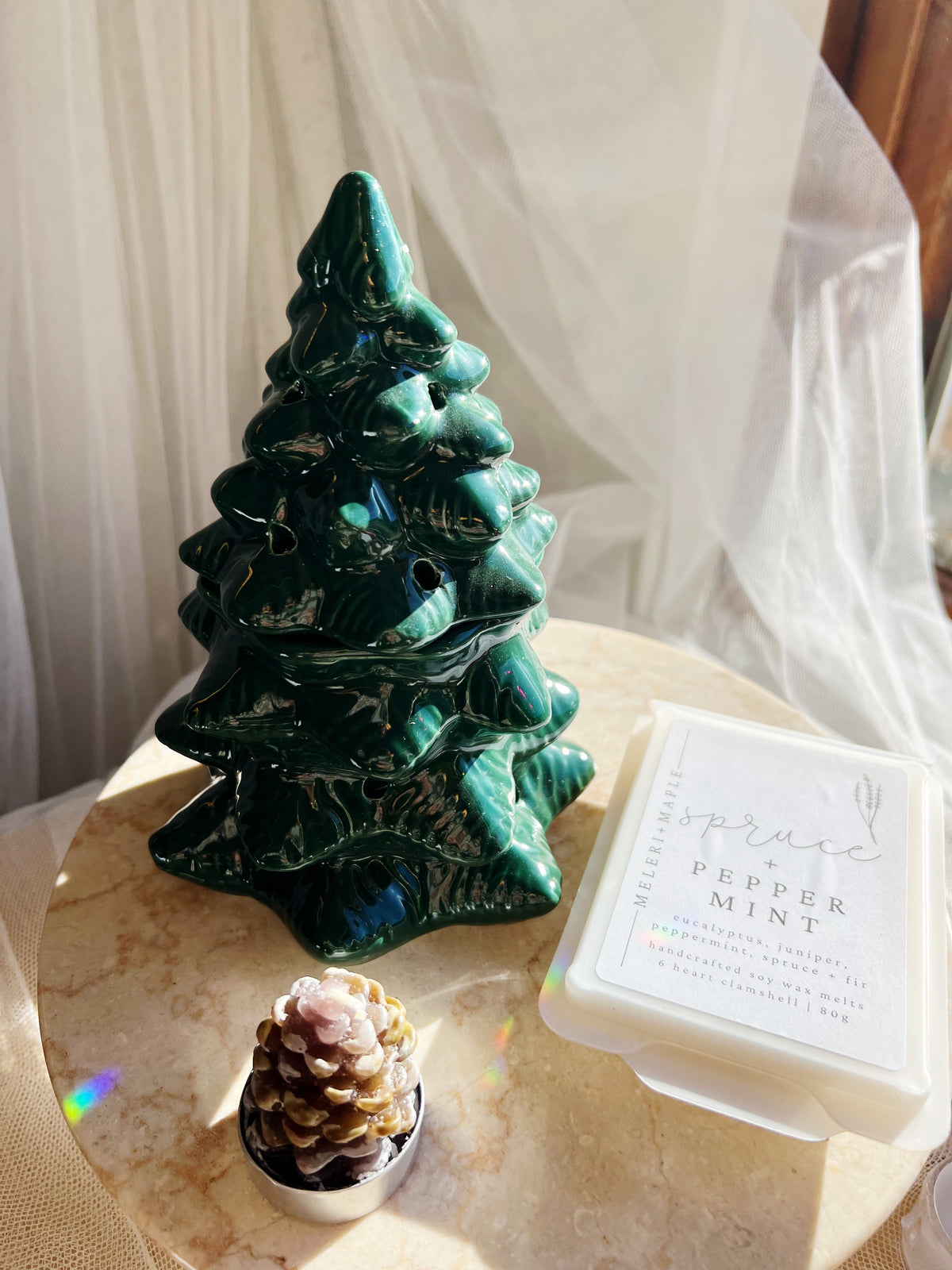 Winter Wonderland Wax melt brenner – Grønn Julegran i Keramikk