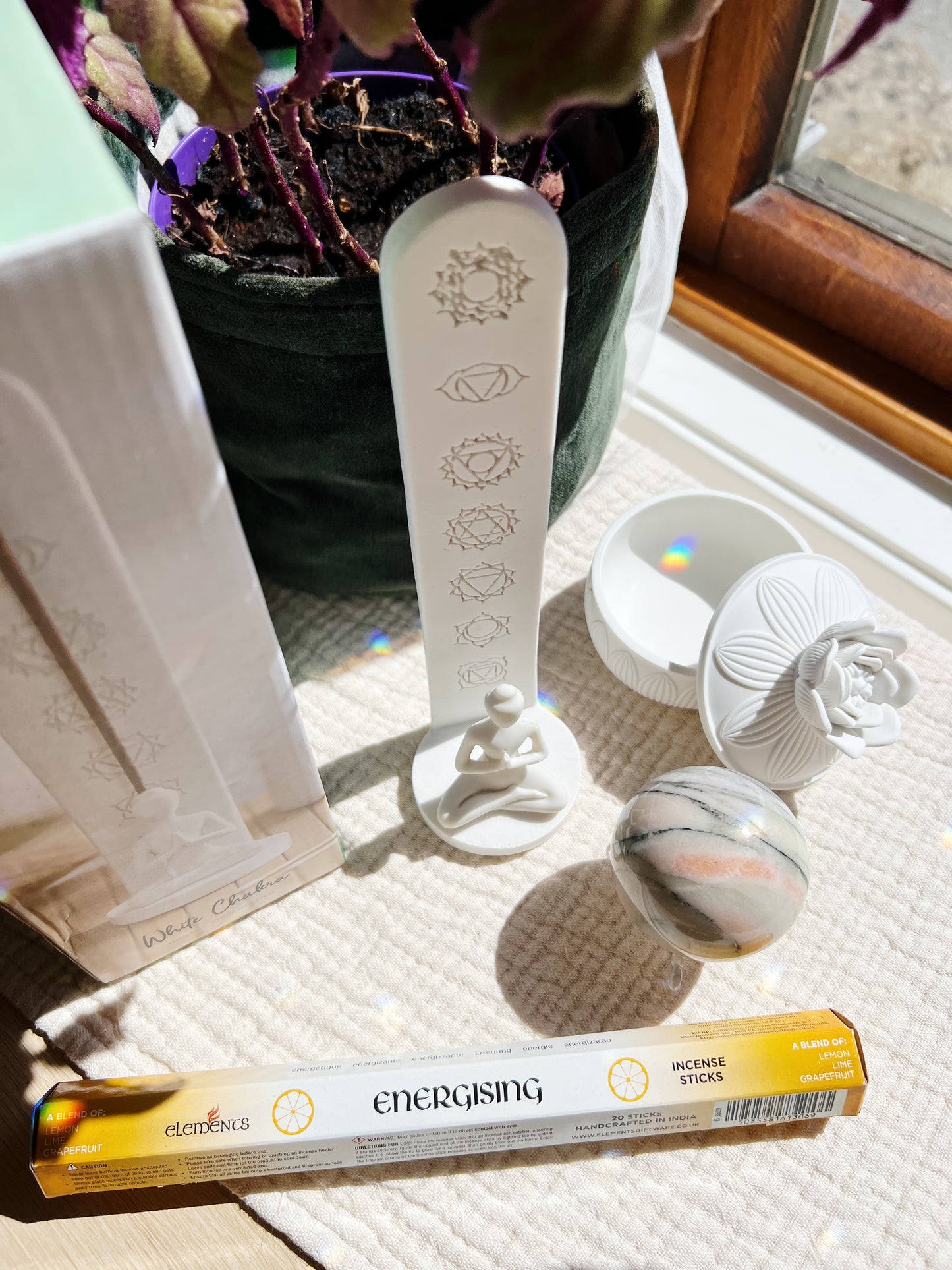 Chakra og Yogapose Røkelsespinneholder