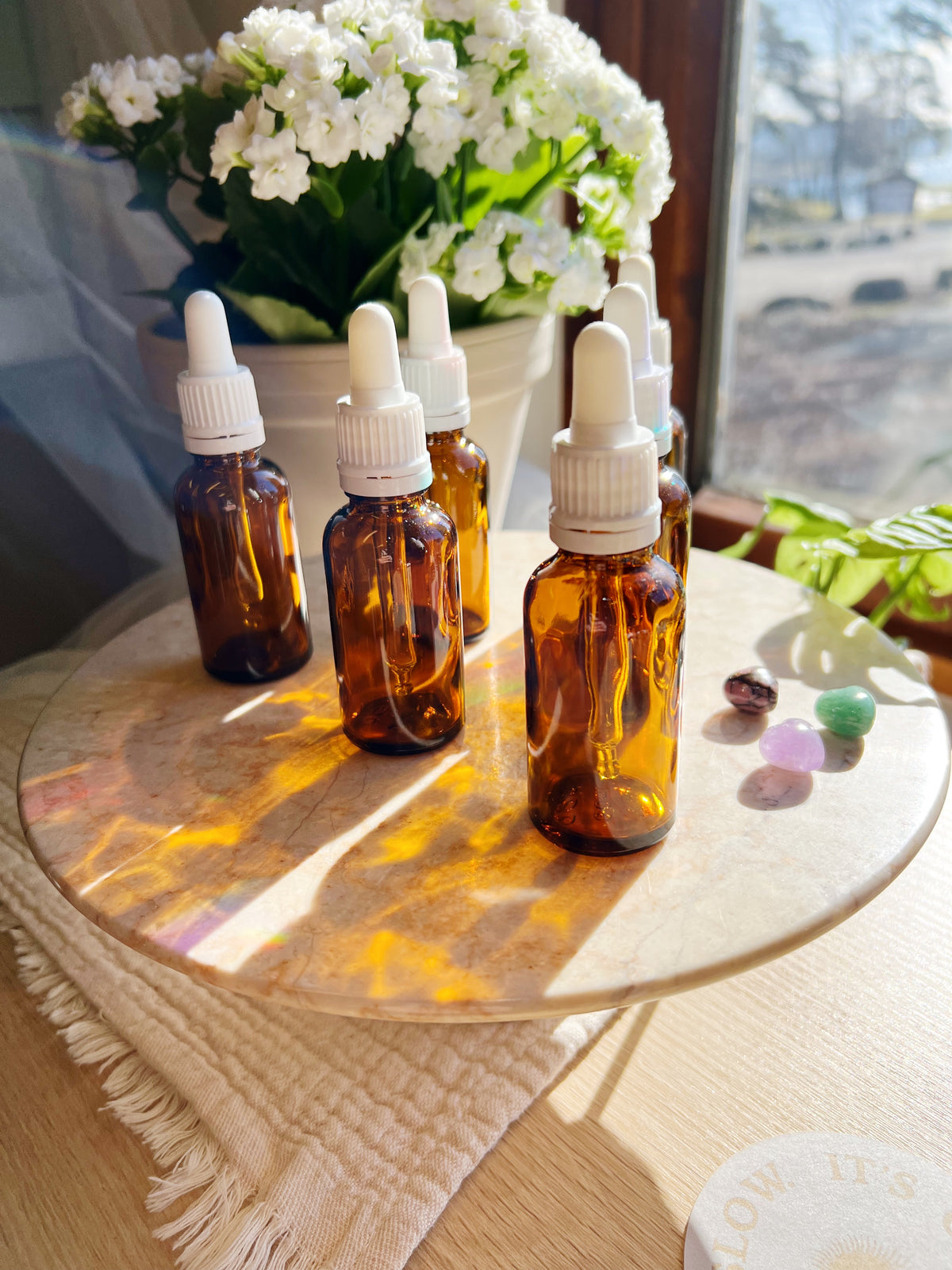 Glassflaske Amber 30ml med Pipette – Lag din egen magiske oljemiks
