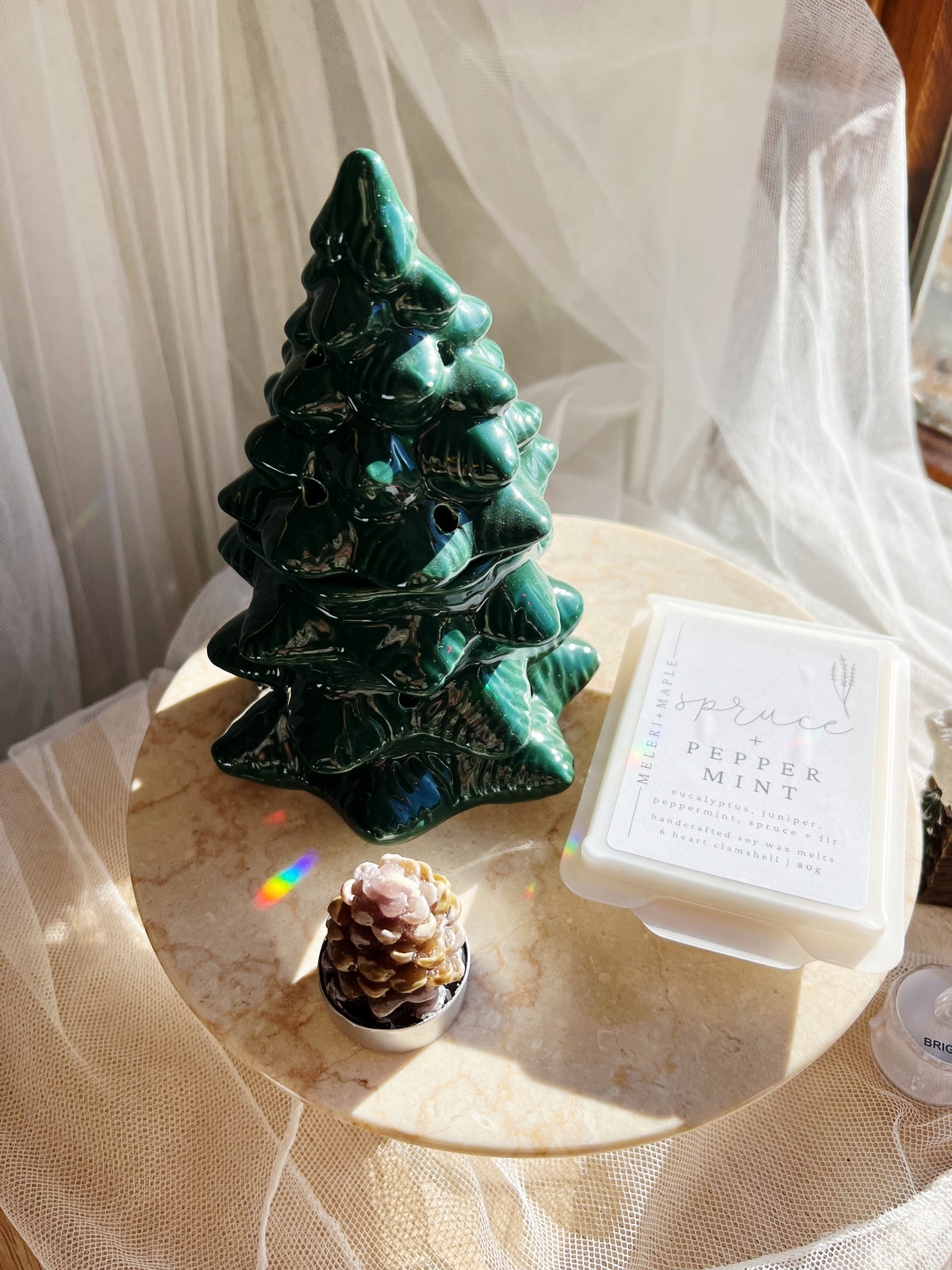 Winter Wonderland Wax melt brenner – Grønn Julegran i Keramikk