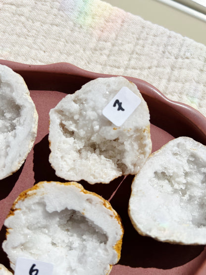 Hvit Agat Druzy Geode