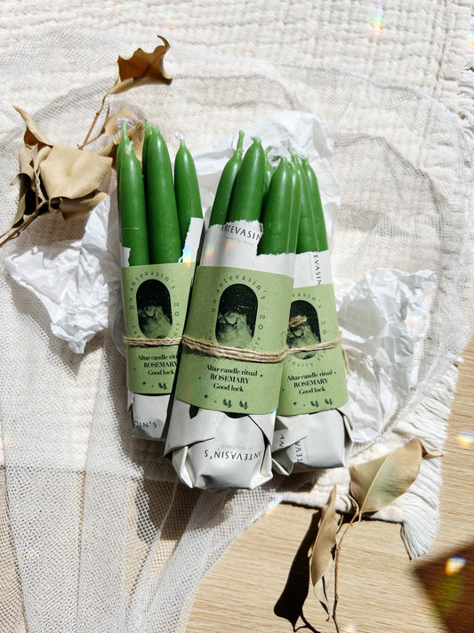 Rosmarin Rituallys – Helse & Lykke | Pakke med 5 lys