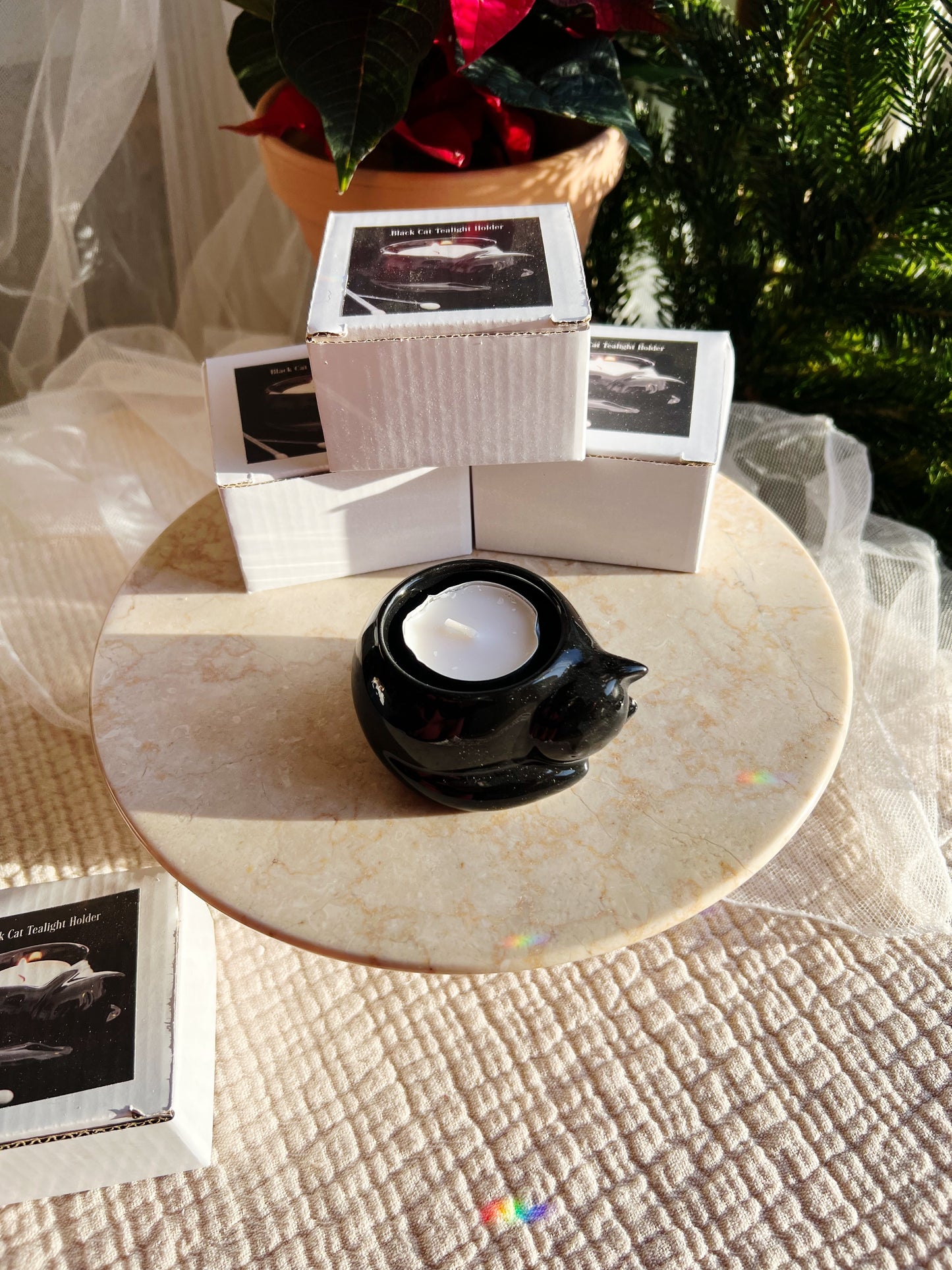 Sovende katt Telysholder