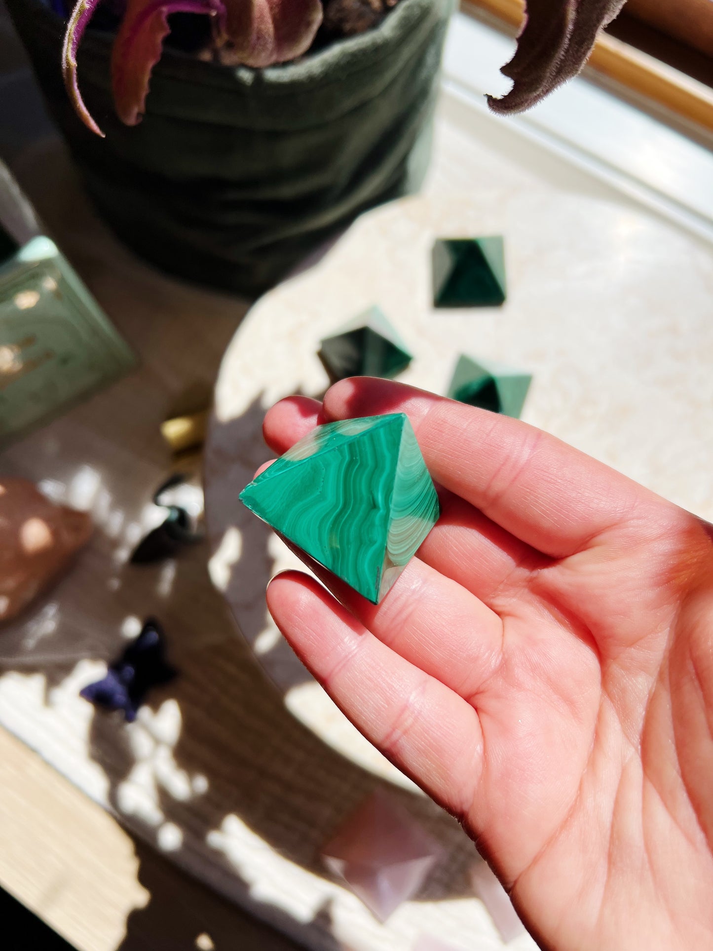 Malakitt Krystall Pyramide