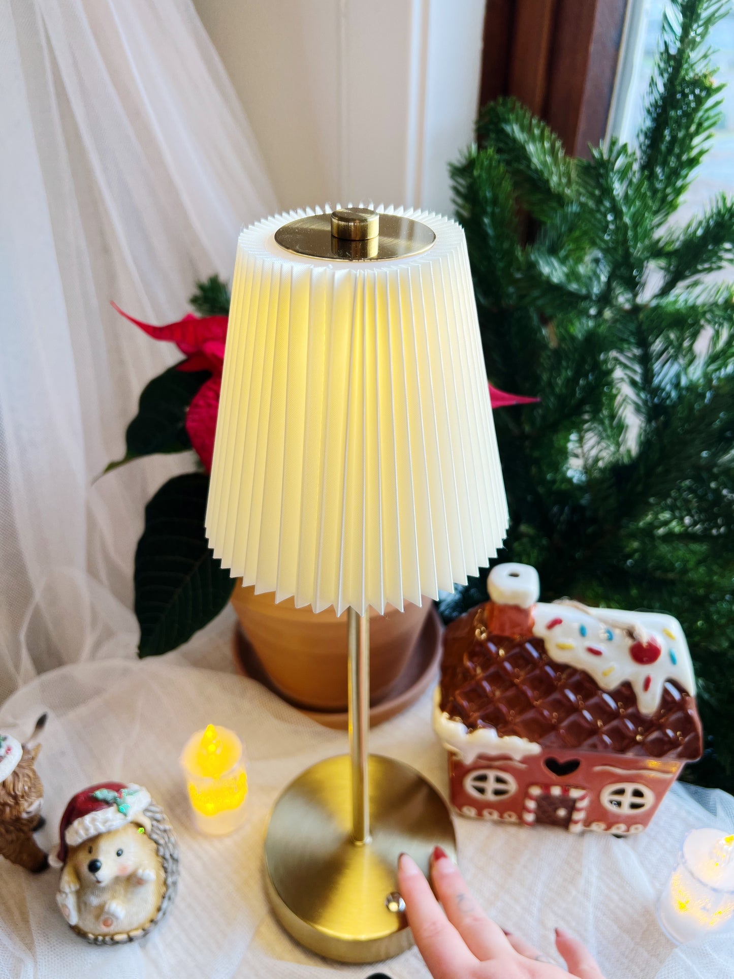 Rund LED-berøringslampe – Hvit