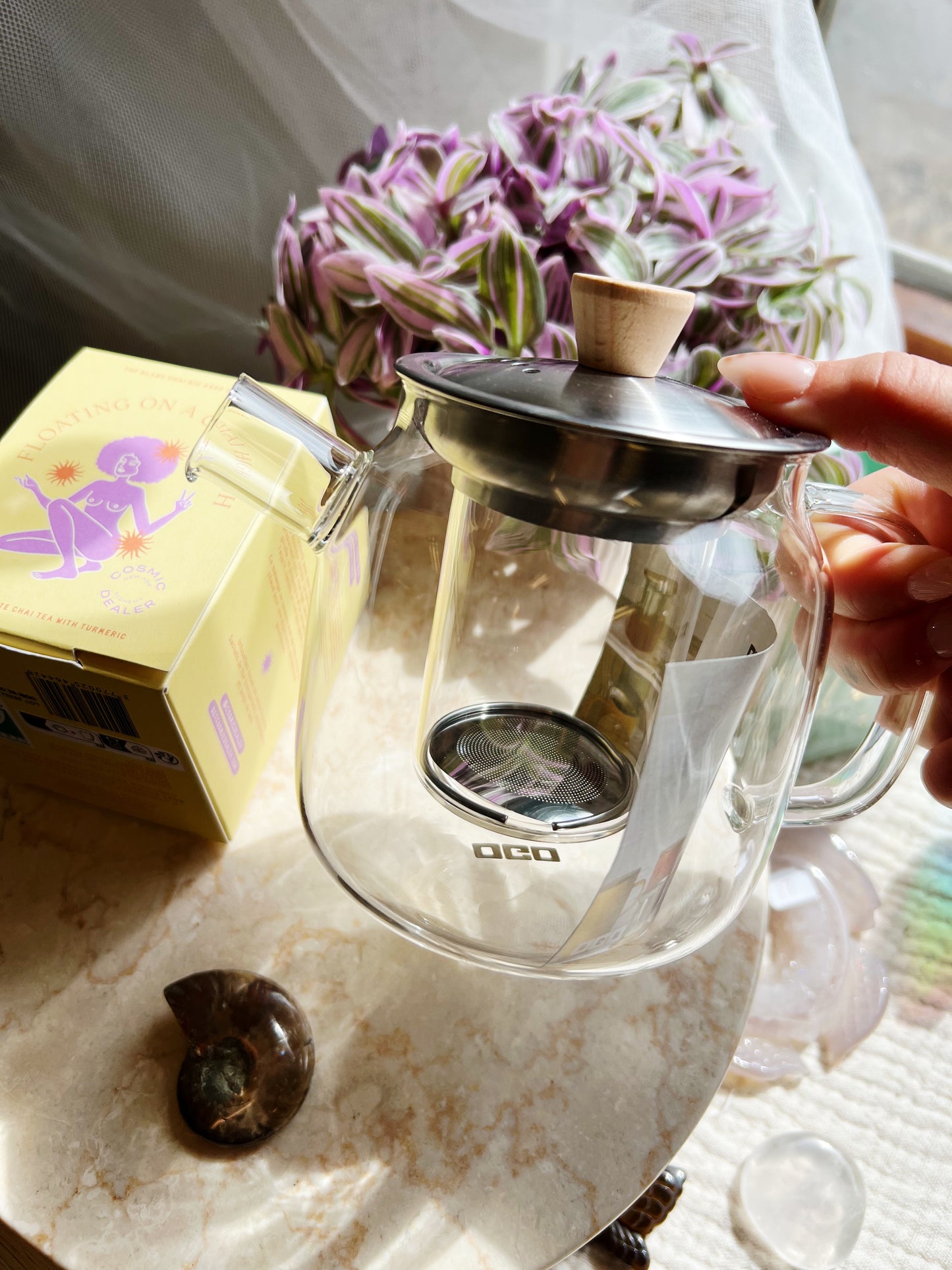 Tekanne i borosilicatglass med sil – 550 ml