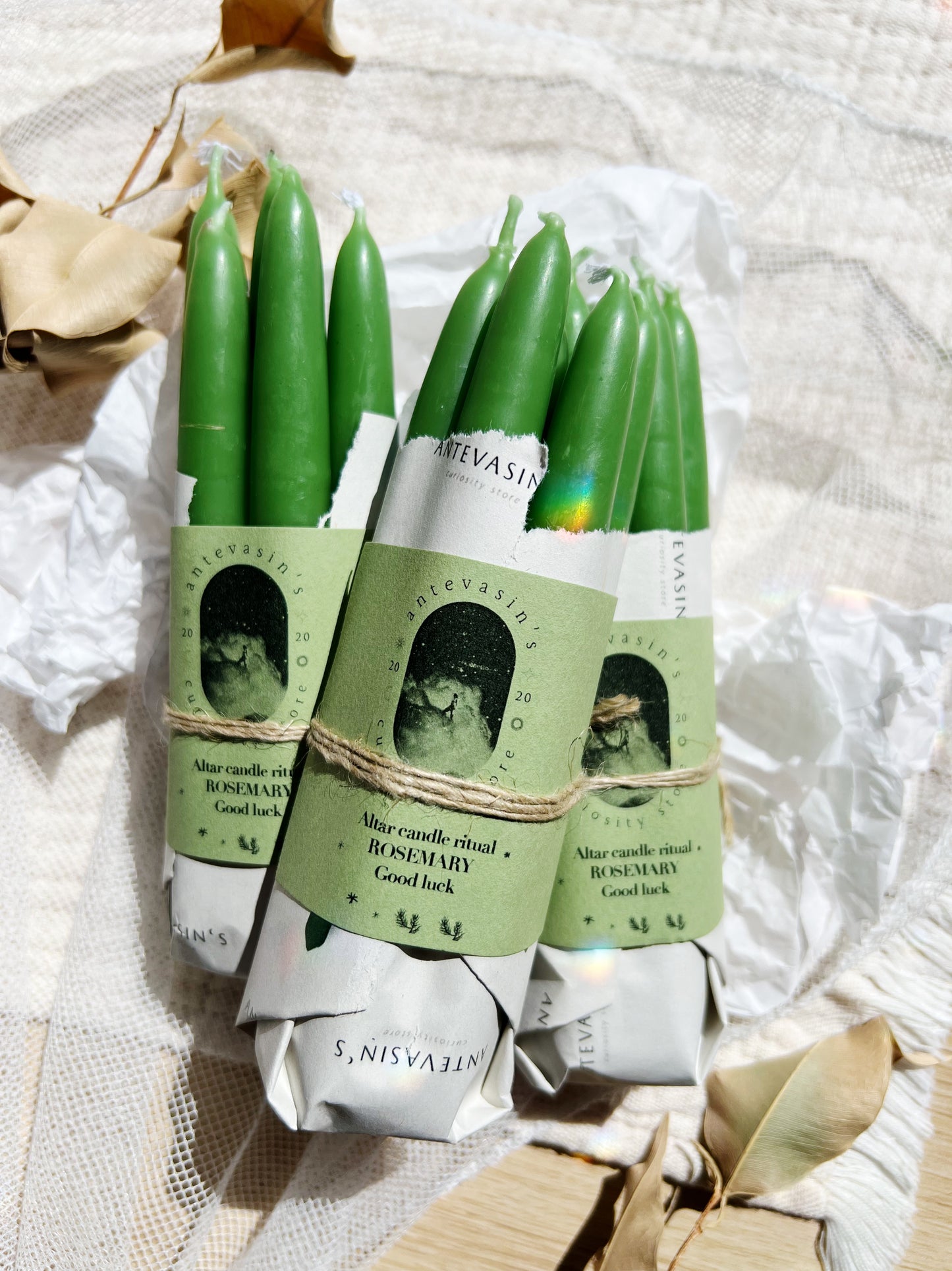 Rosmarin Rituallys – Helse & Lykke | Pakke med 5 lys