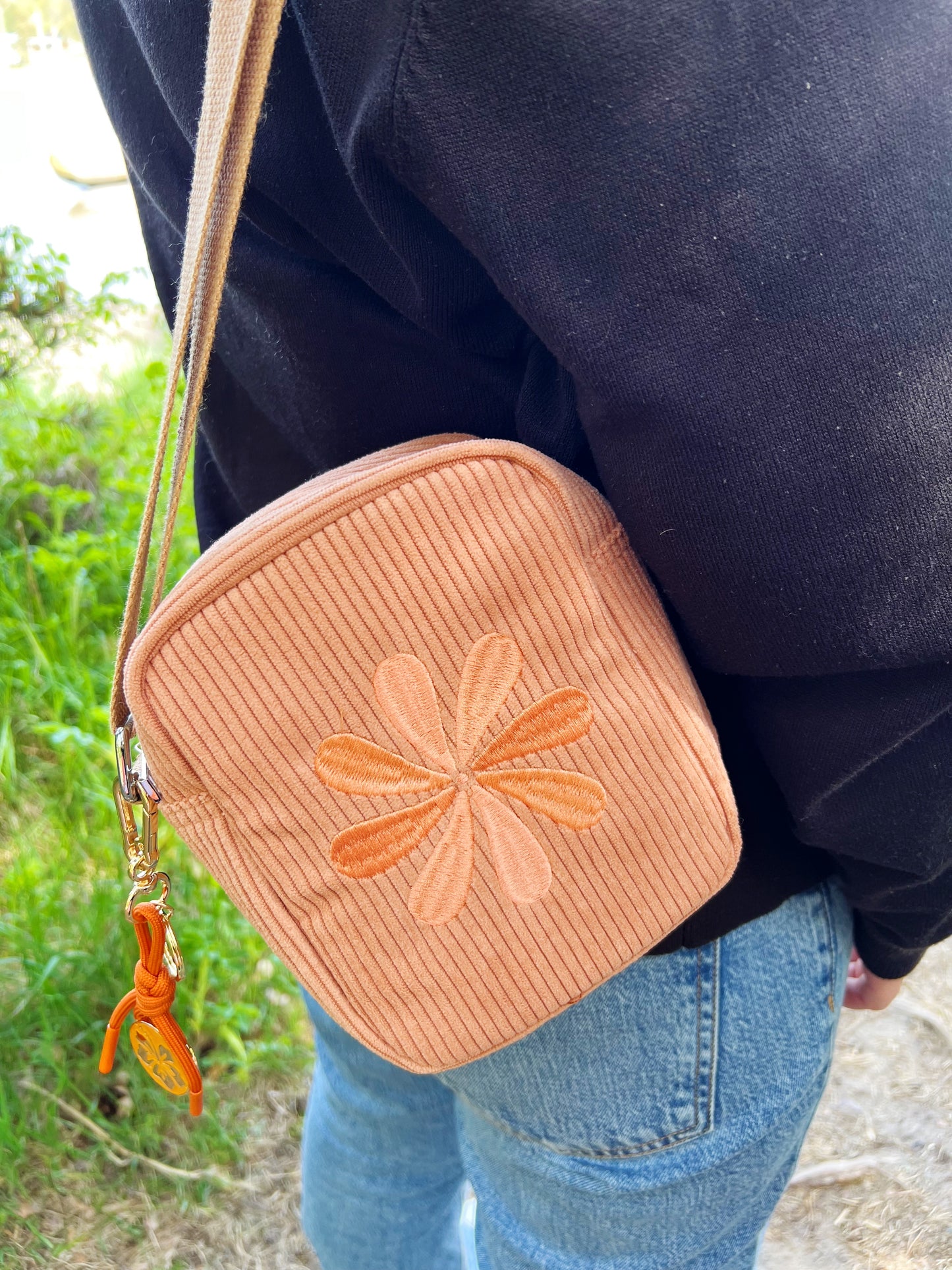 Corduroy Crossbody Bag Dusty Pink