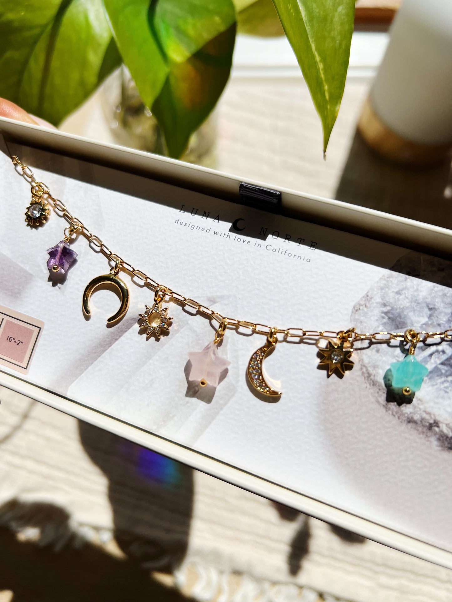 Starlit Trail Charm Halskjede - Pastel Multi-Stone