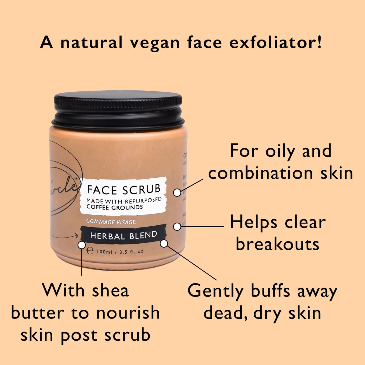 Coffee Face Scrub med Rosehip Oil
