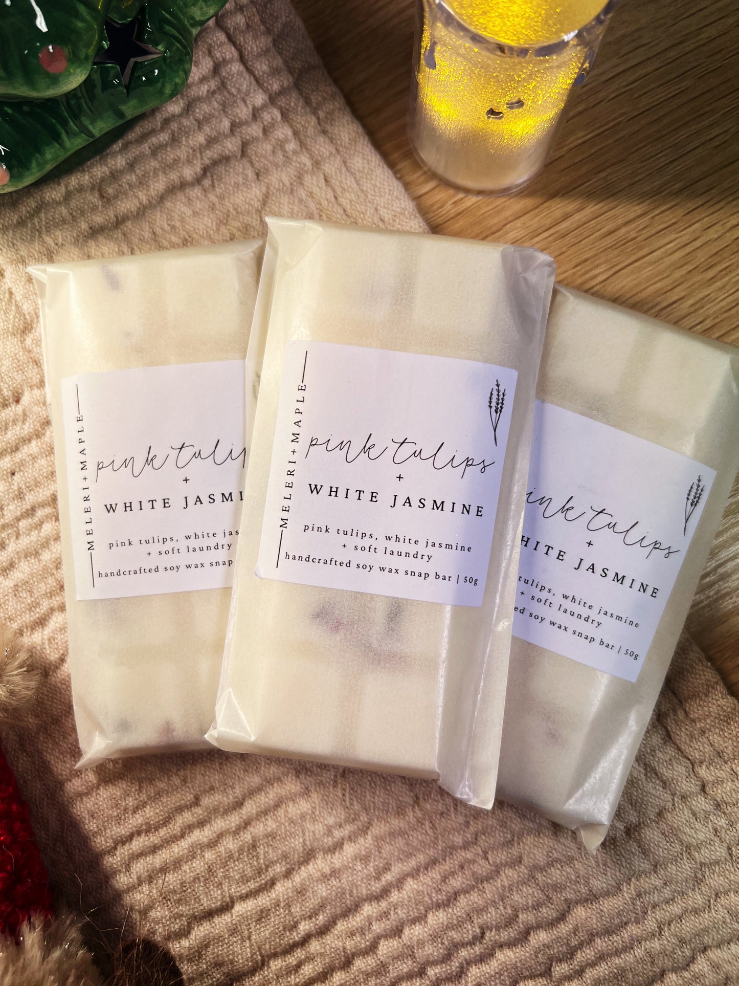 Pink Tulip & White Jasmine Snap Bar Wax Melt