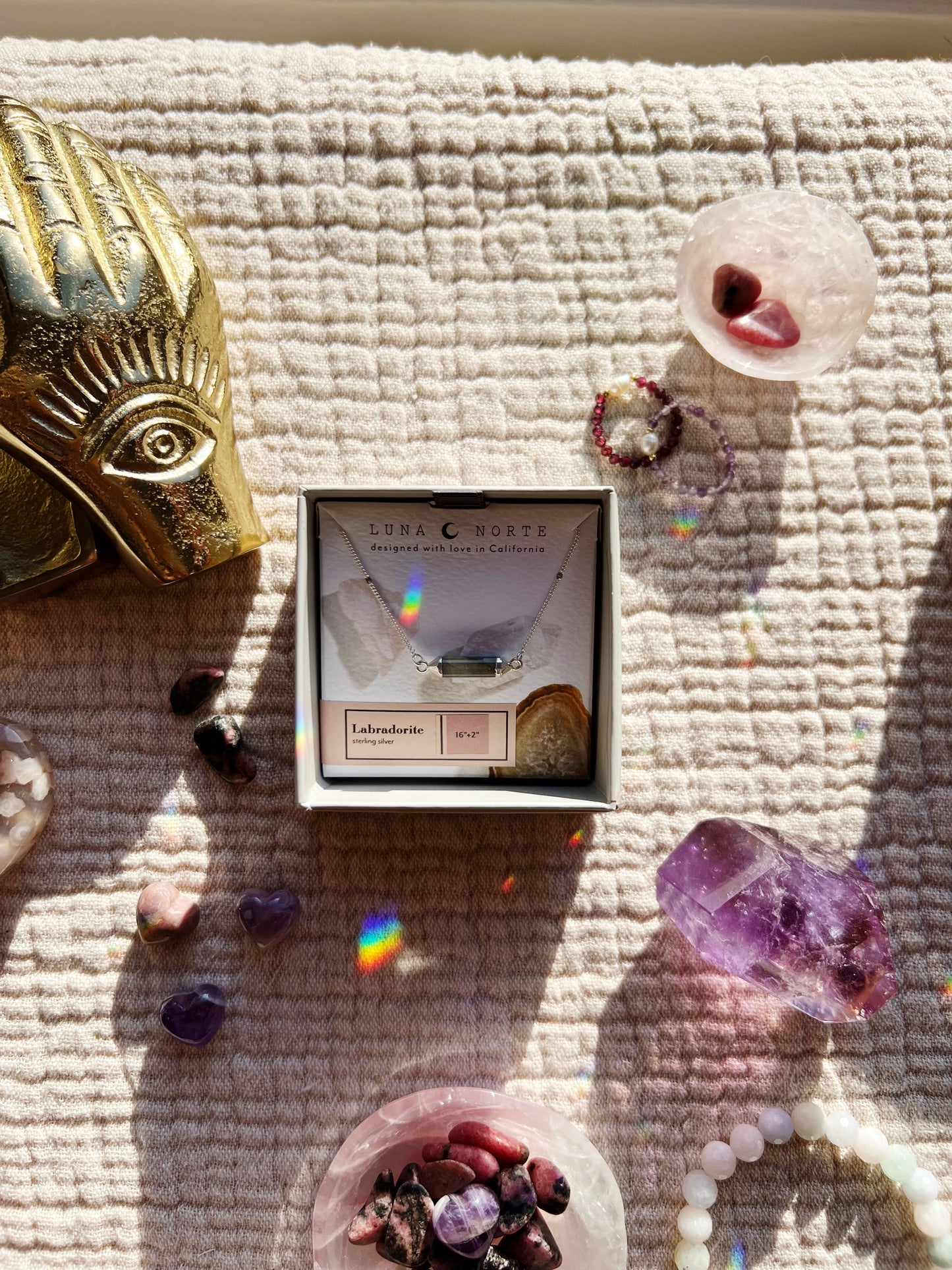 Silver Spectrum Labradoritt Sterling Sølv Halskjede