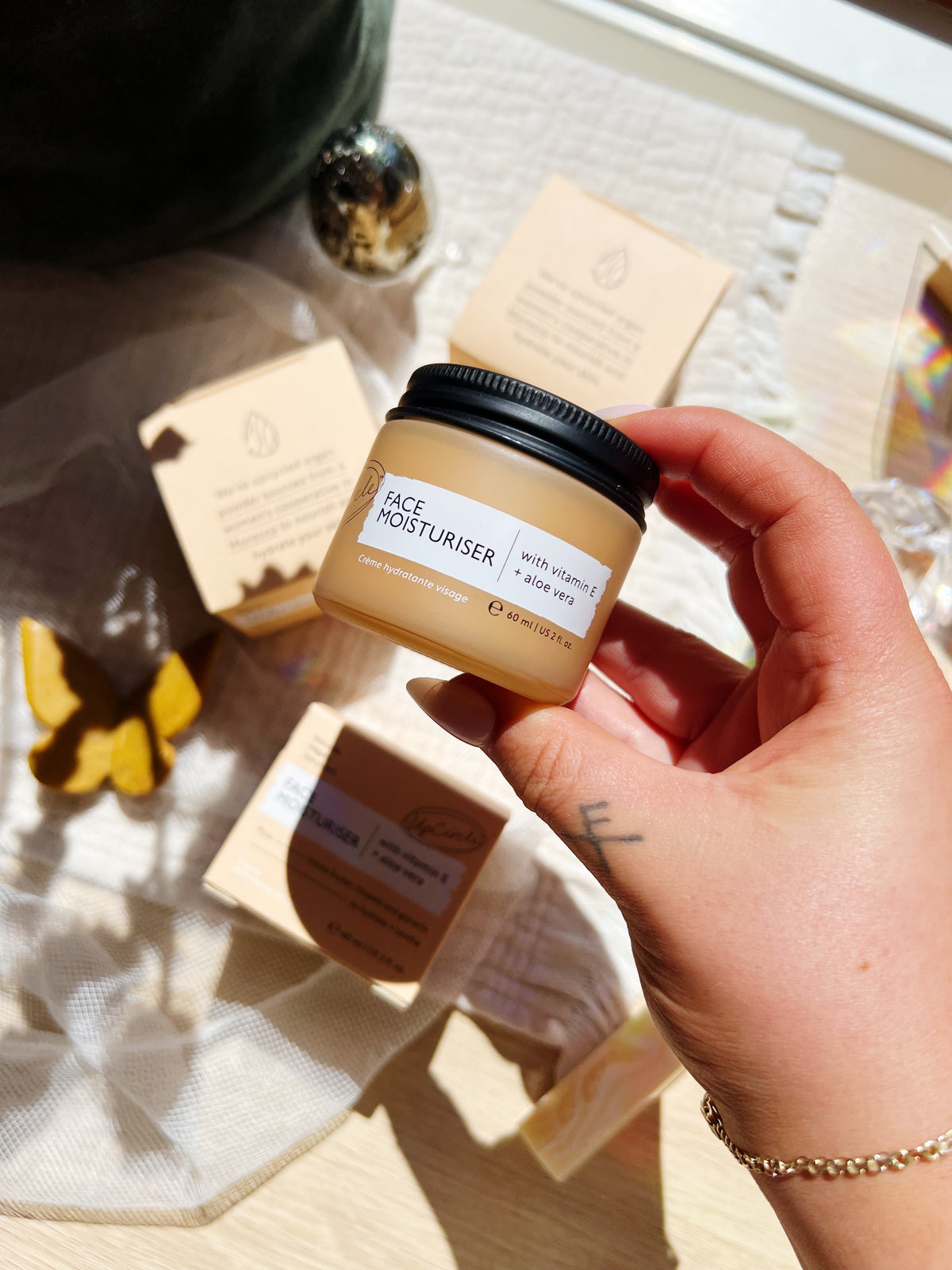 Face Moisturiser med Vitamin E + Aloe Vera