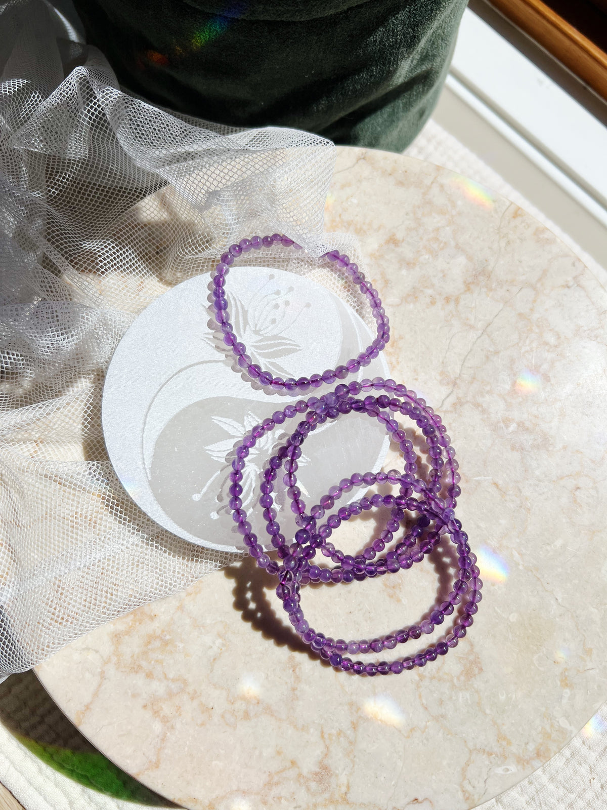 Ametyst Armbånd 4mm
