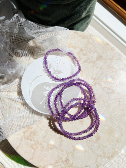 Ametyst Armbånd 4mm