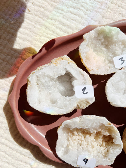 Hvit Agat Druzy Geode