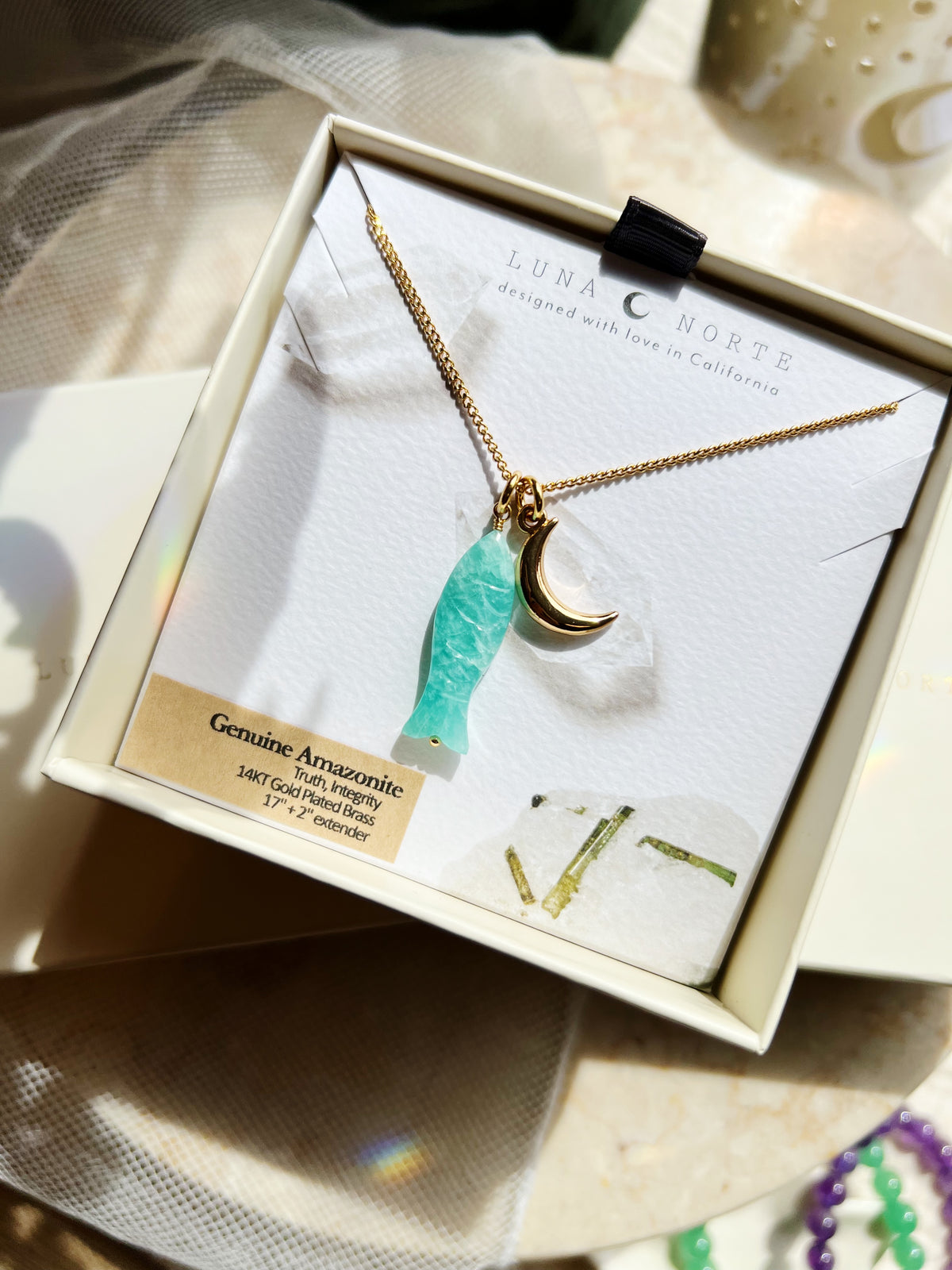 Salty Siren Edelstein Charm Halskjede