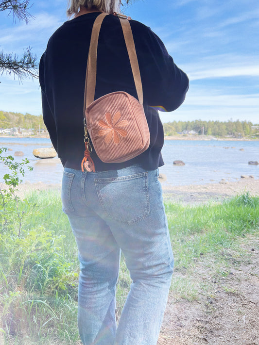 Corduroy Crossbody Bag Dusty Pink