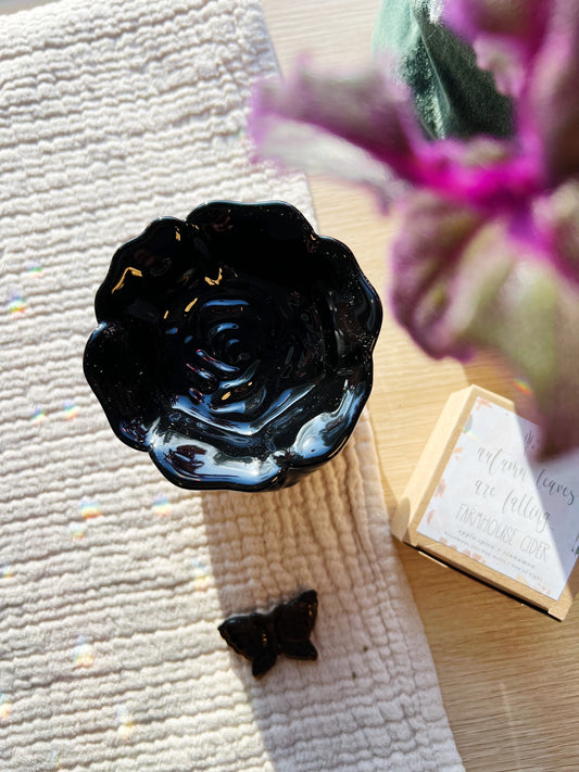 Sort Rose Olje og Wax Melt Brenner – Gotisk Eleganse