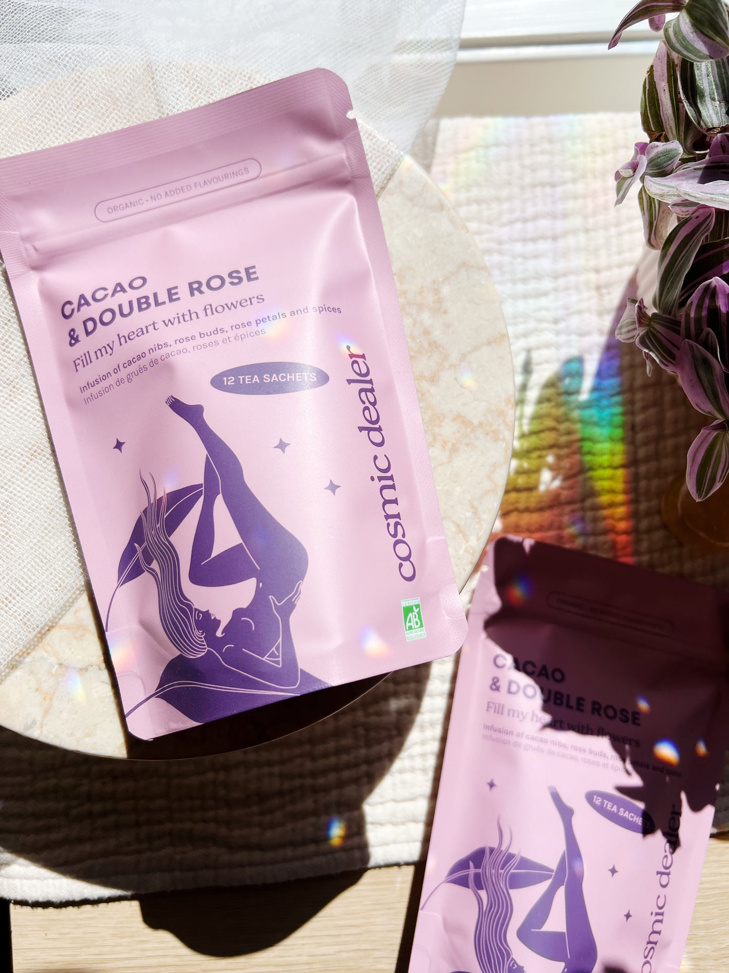 Ceremonial Cacao & Double Rose - Fill my heart with flowers - 12 teposer