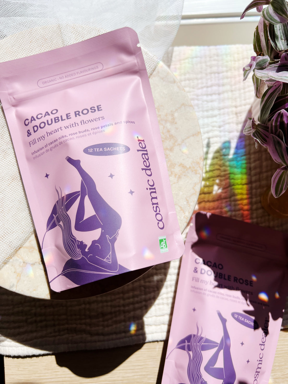 Ceremonial Cacao & Double Rose - Fill my heart with flowers - 12 teposer