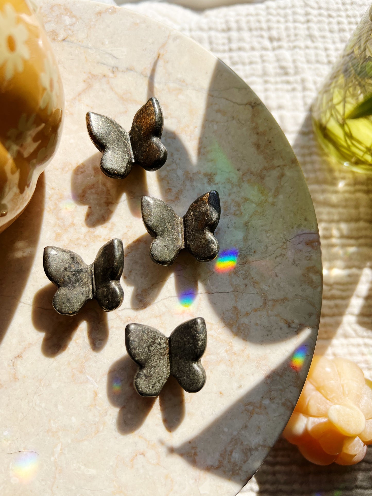 Mini Sommerfugl i Pyritt – 3 cm