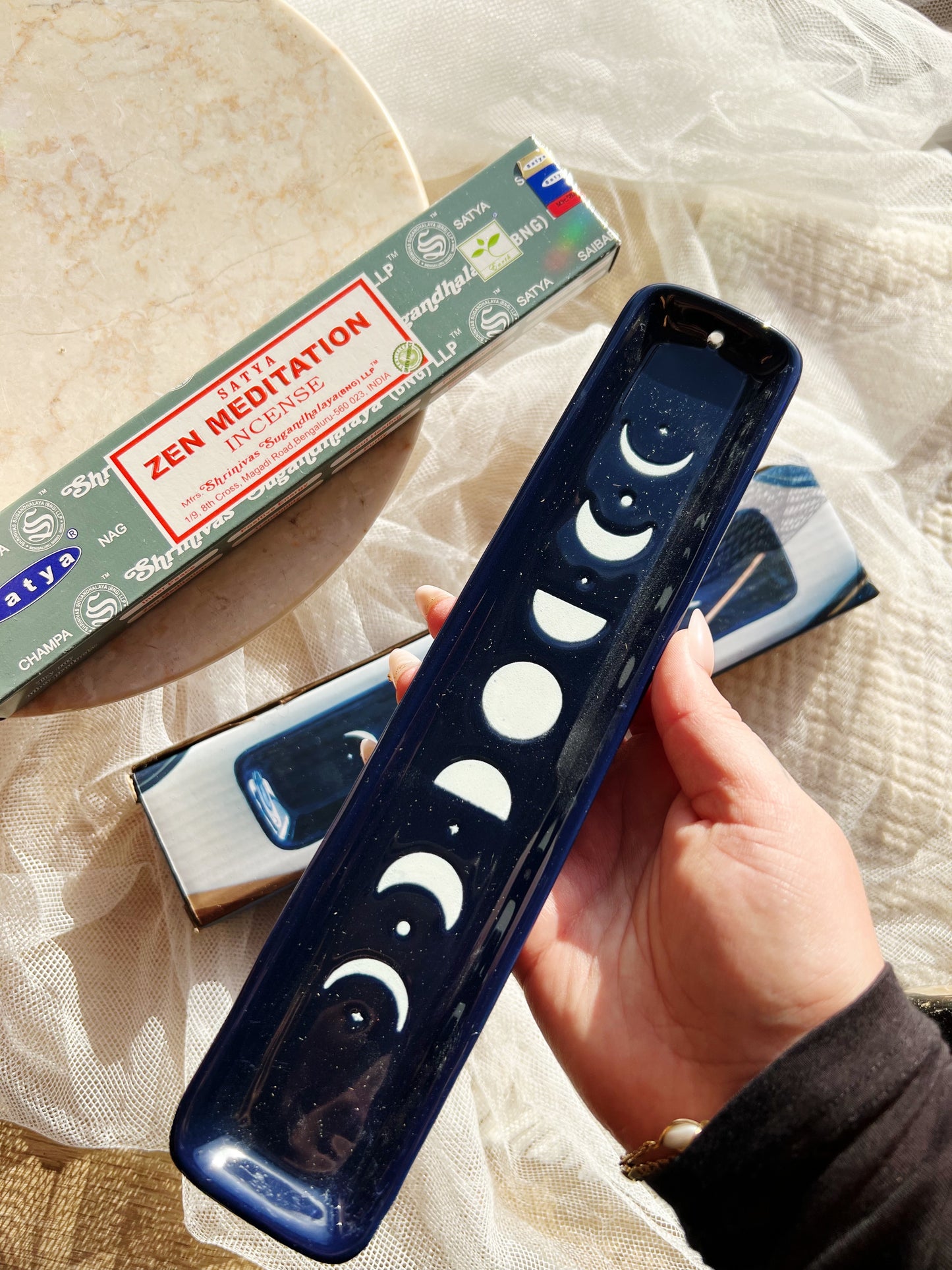 Moon Phase Røkelsesfat – Blue Moon