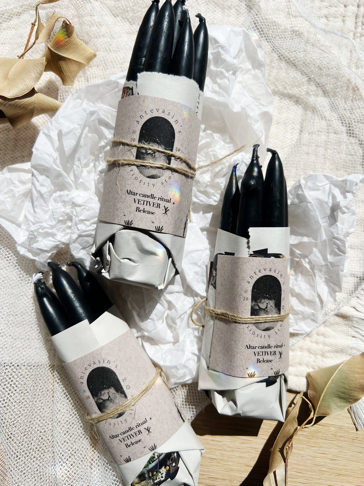 Vetiver Rituallys – Rensing & Beskyttelse | Pakke med 5 lys