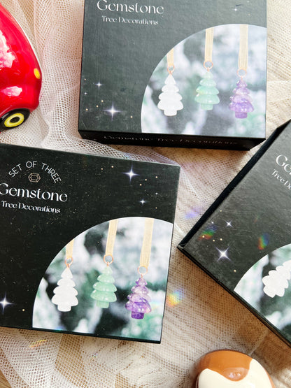 Sett med 3 krystall-juletrær Ornament