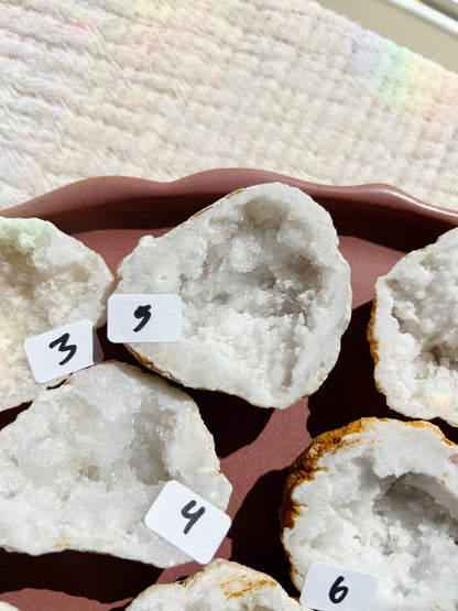 Hvit Agat Druzy Geode