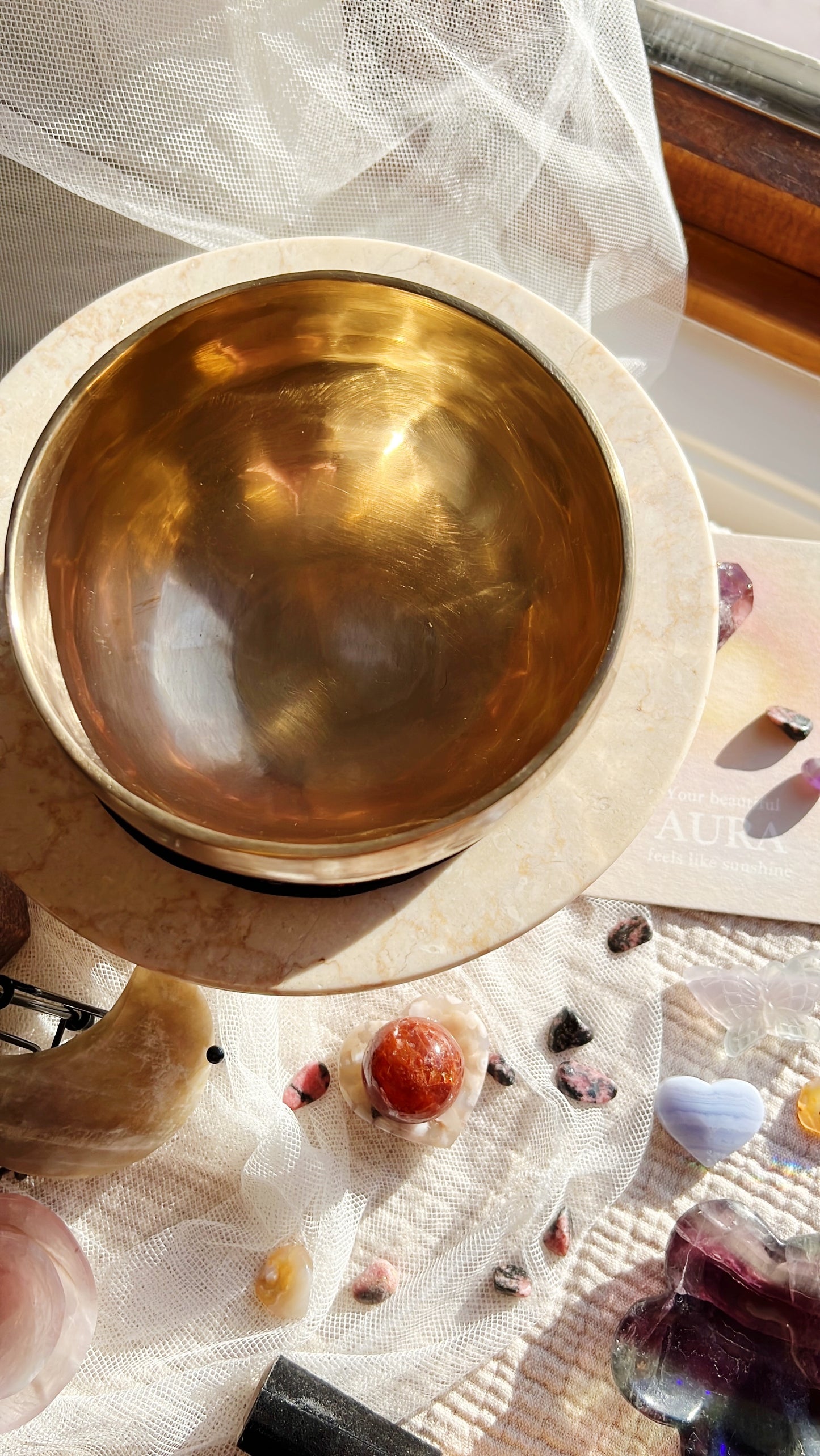 Tibetansk syngebolle, diameter ca. 19 cm