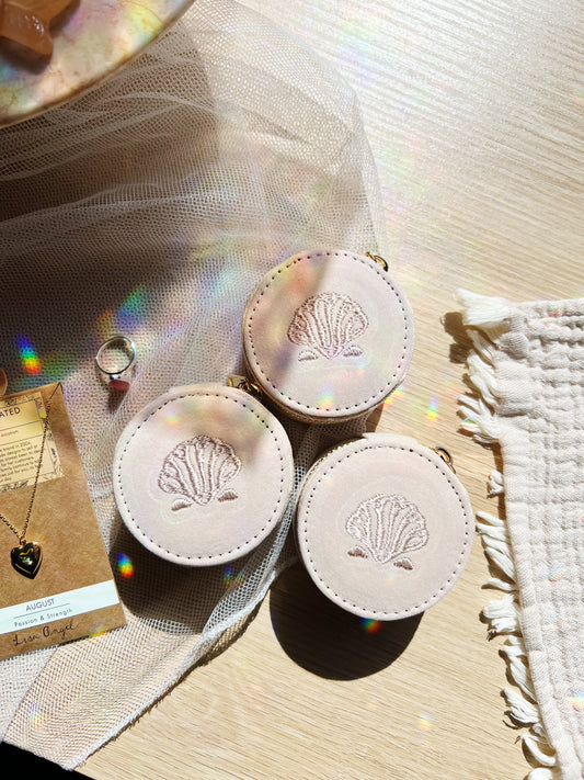 Mini Travel Smykkeskrin Shell Cream