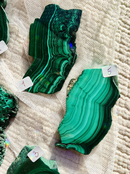 Malakitt Krystall Slices – 101-150g