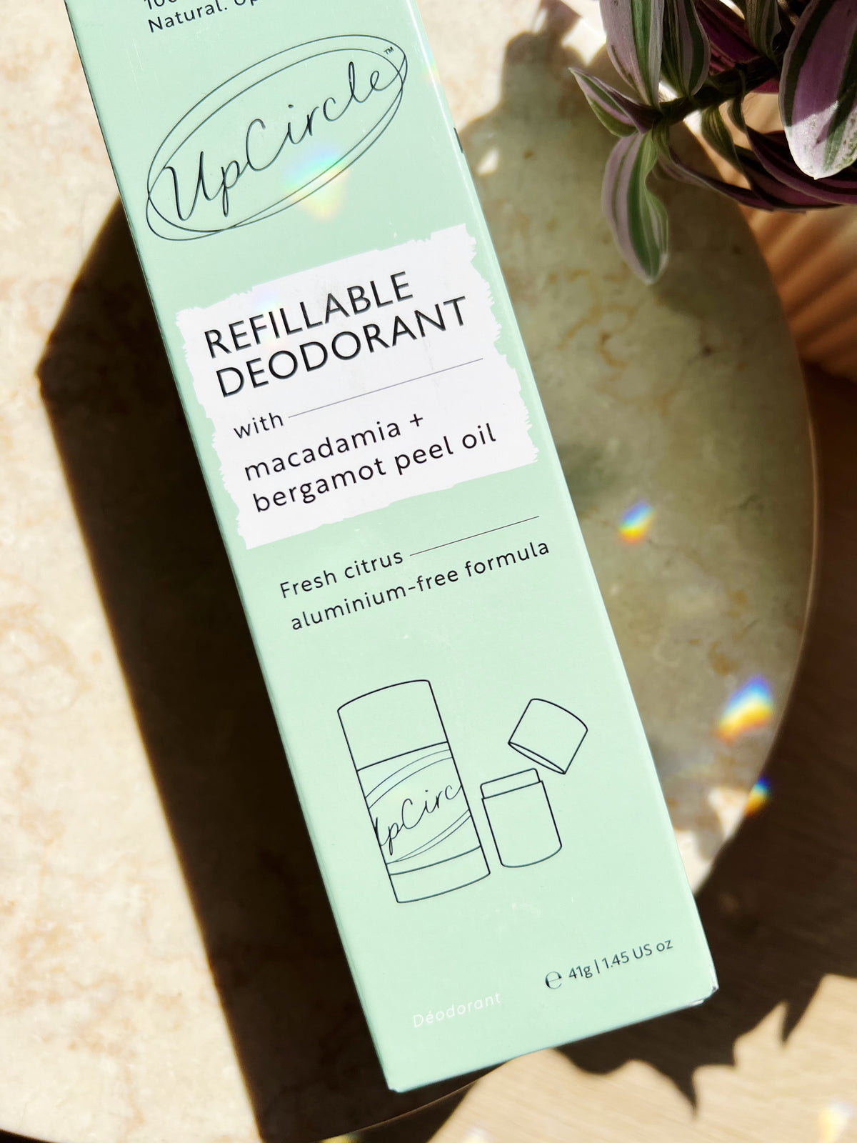 Plastfri Refyllerbar Deodorant med Macadamia + Bergamot – Starter Kit (med etui)