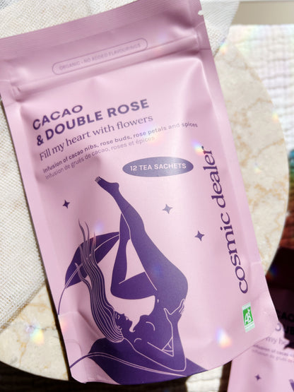 Ceremonial Cacao & Double Rose - Fill my heart with flowers - 12 teposer
