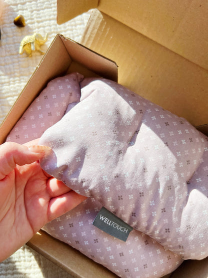 Hvetepute for nakke og skuldre, med lavendel – gammelrosa