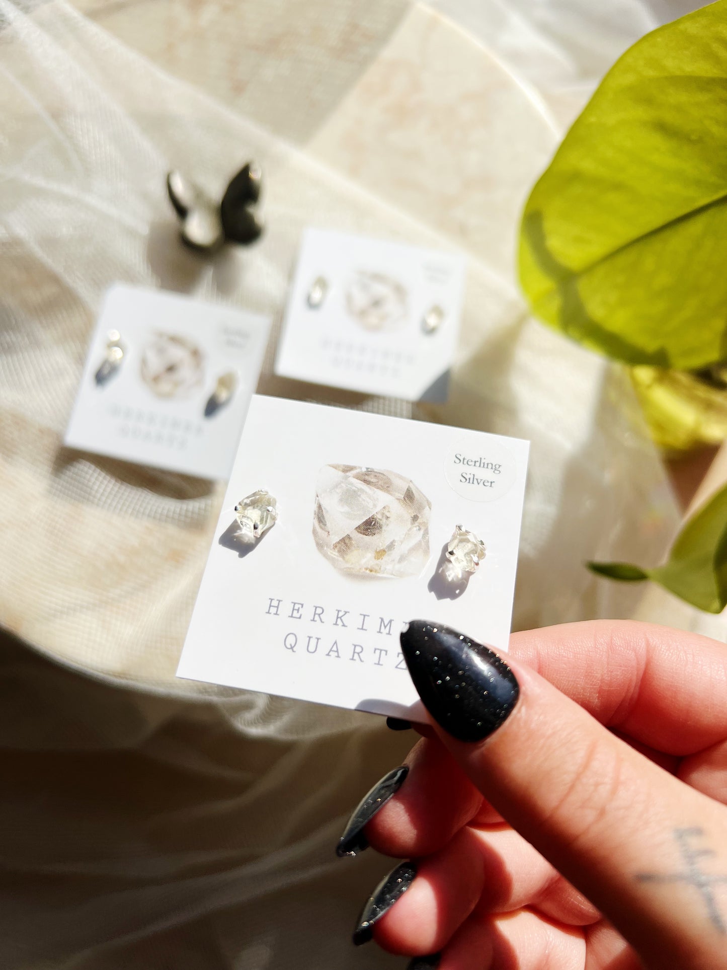Raw Beauty Øredobber - Herkimer Quartz