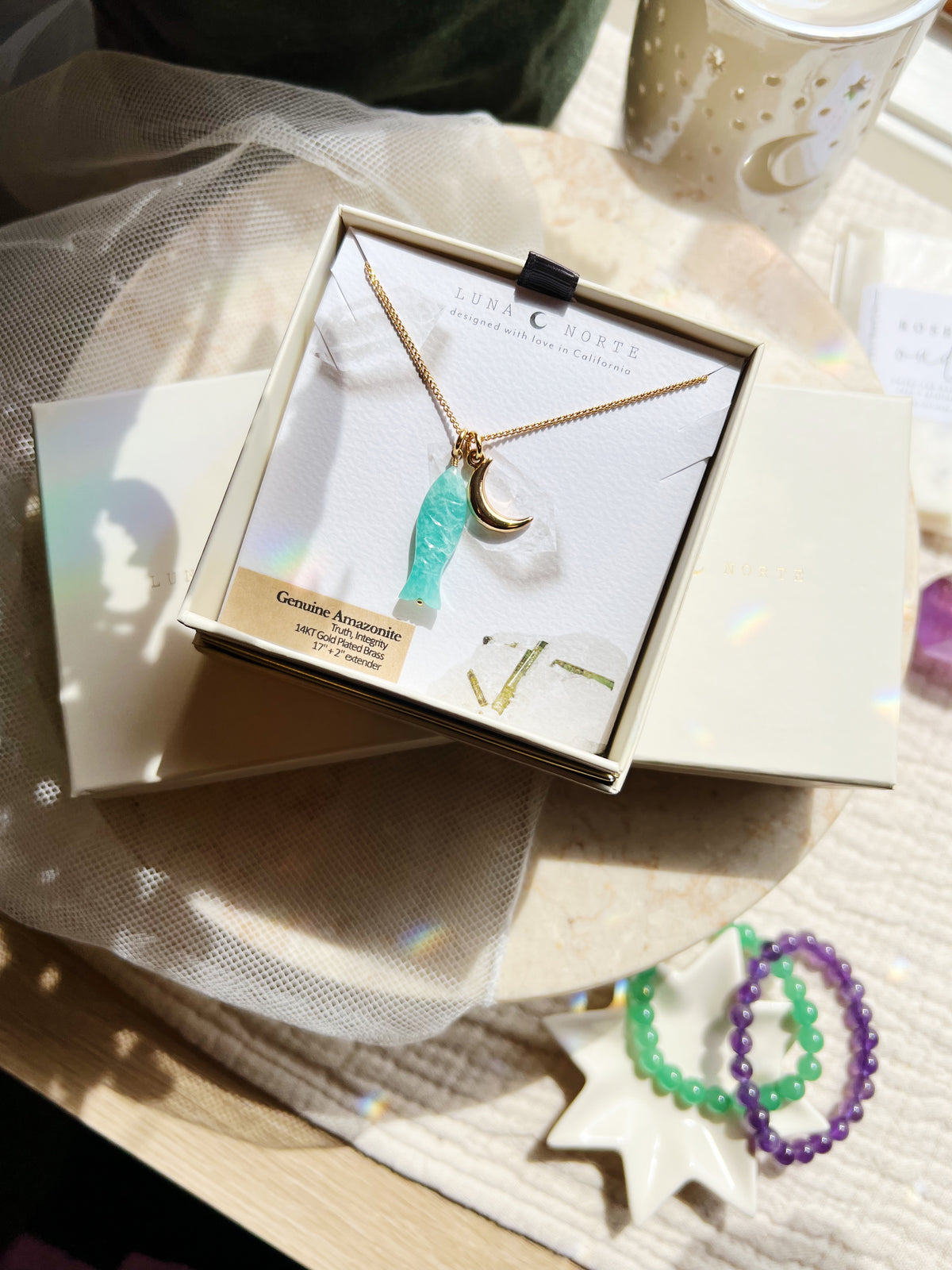 Salty Siren Edelstein Charm Halskjede