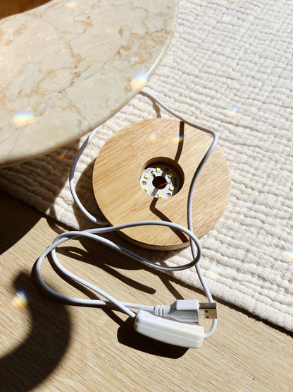 Honningkalsitt Gresskarlampe med USB-lys – 6x9 cm