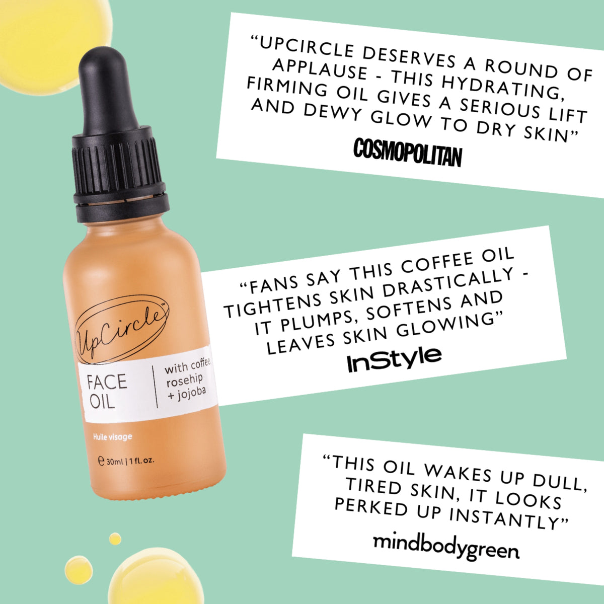 Face Oil med coffee, rosehip + jojoba