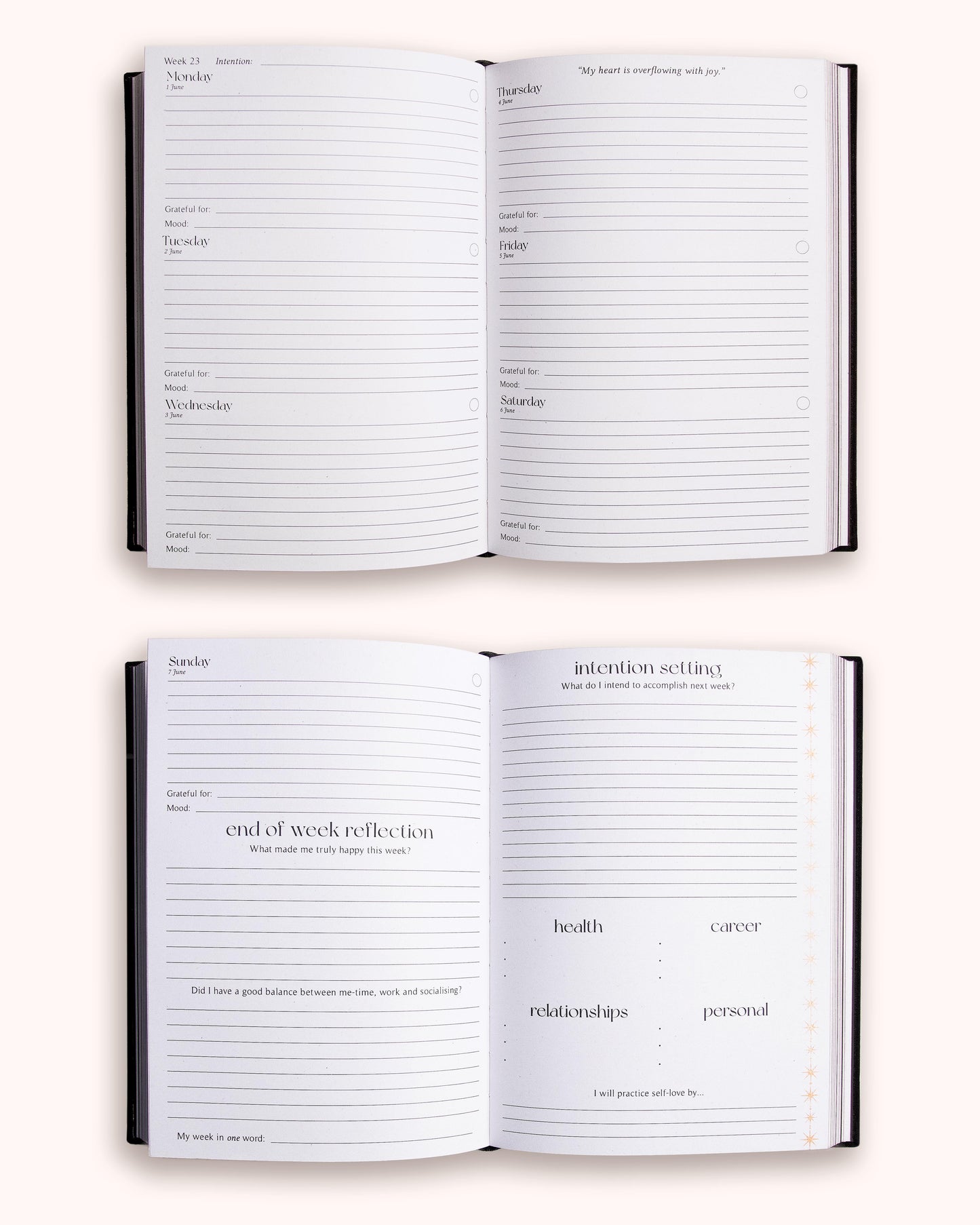 Black 2026 Year of Growth Årsplanlegger