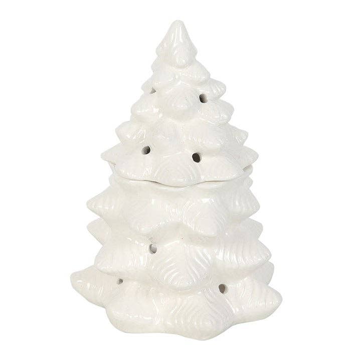 Winter Wonderland wax melt brenner – Hvit Julegran i Keramikk