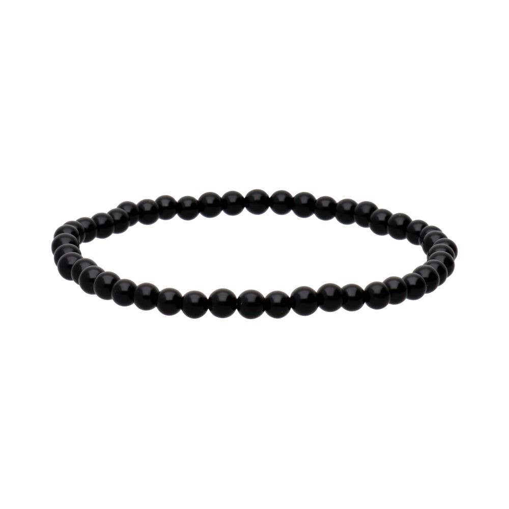 Sort Obsidian Armbånd 4mm