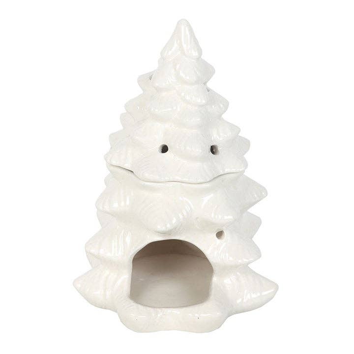 Winter Wonderland wax melt brenner – Hvit Julegran i Keramikk