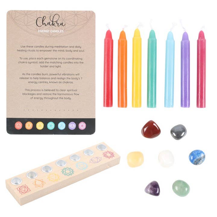 Chakra Energi Lys og Krystall Gavesett