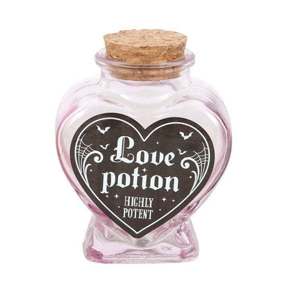 Love Potion – glassflaske i hjerteform ( 4 x 6 x 8 cm)