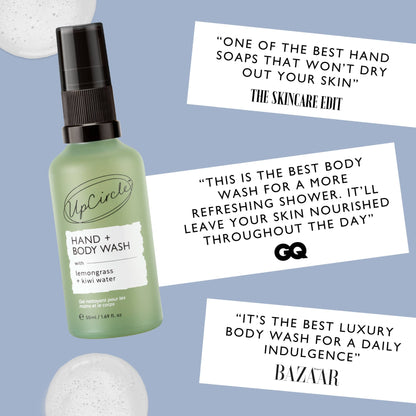 Hand + Body Wash med Kiwi Water – Reisestørrelse (50ml)