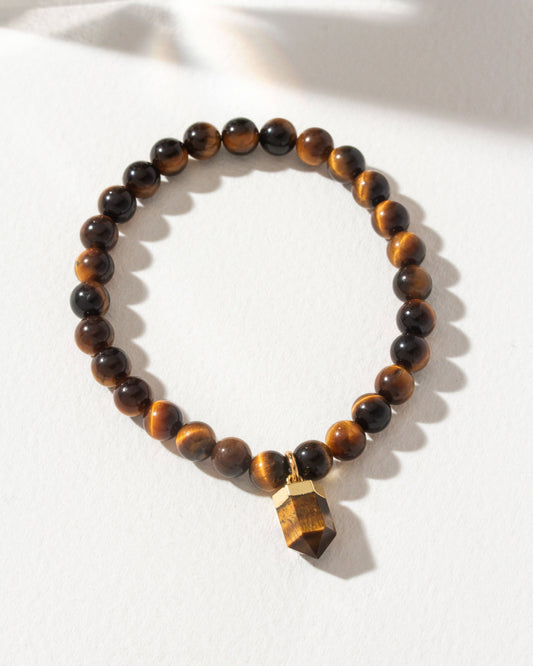 Healing Point Charm Armbånd - Tiger Eye 6mm