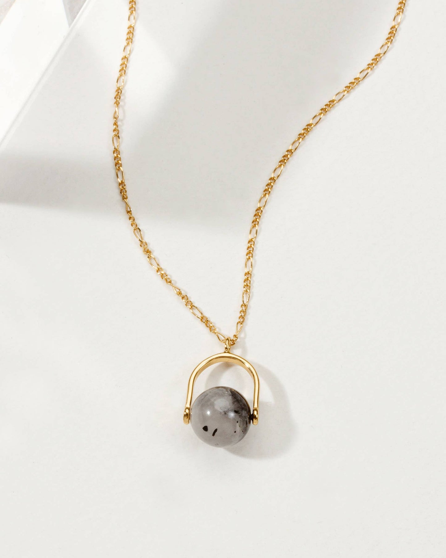 Wrecking Ball Spinner Long Halskjede - Tourmalinated Quartz