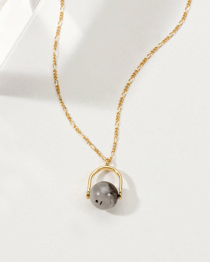 Wrecking Ball Spinner Long Halskjede - Tourmalinated Quartz